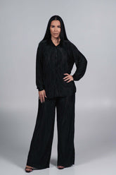 Compleu Allure satinat plisat 2 piese Sia House pentru femei elegante